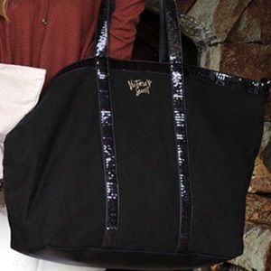 Victoria's Secret Black Sparkle Tote Bag